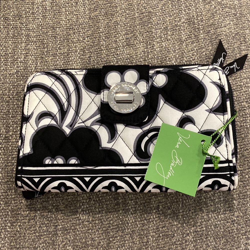NWT Vera Bradley Turn Lock Wallet in Night & Day pattern